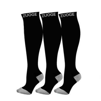3 Pairs Compression Socks Pack - Best Medical, Nursing, Travel & Flight Socks - Running & Fitness - 15-20mmHg, Black, XXL/#XL