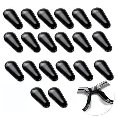 10 Pairs Adhesive Eye Glasses Nose Pads, Water-Drop Shape Stick on Anti-Slip Soft Silicone, Adhesive Nose Pads Glasses Nose Pad for Glasses, Eyeglasses and Sunglasses2.5mm Black
