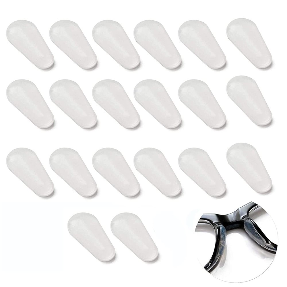 10 Pairs Adhesive Eye Glasses Nose Pads, Water-Drop Shape Stick on Anti-Slip Soft Silicone, Adhesive Nose Pads Glasses Nose Pad for Glasses, Eyeglasses and Sunglasses2.5mm White