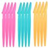 12 Pieces Eyebrow Razor Shaper Shavers Trimmers for Women and Men Face Hair Removers (Pink, Yellow, Blue) view 1