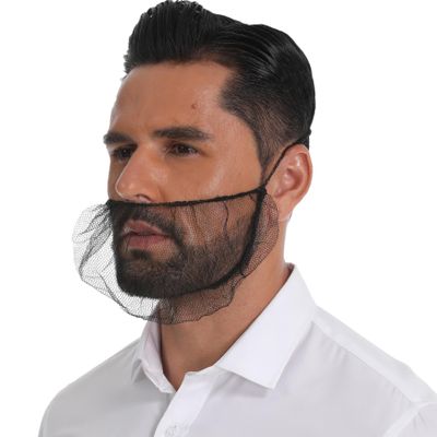 Dispoable Beard Cover Protector Elastic Beard Net 200 Pack (200, Black)