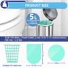 XUXRUS 5l Bin Bags Pedal Bin Liners Small 60 Counts Plastic Garbage Bags Wastebasket Toilet Mini Bin Liners for Bathroom Bedroom Office,Fit 5 6 7 8 Liter,Light Green view 3