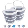 2 Pack Collapsible Buckets 10L 2.6 Gallon Cleaning Bucket Mop Bucket Folding Foldable Portable Small Plastic Water Supplies for Outdoor Garden Camping Fishing Car Wash Space Saving Square view 1