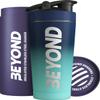Beyond Shakers Insulated Metal Protein Shaker, Stainless Steel Supplement Bottle - BPA Free for Gym 735ml in Dark & Light Blue view 1
