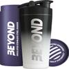 Beyond Shakers Insulated Metal Protein Shaker, Stainless Steel Supplement Bottle - BPA Free for Gym 735ml in Black & White view 1