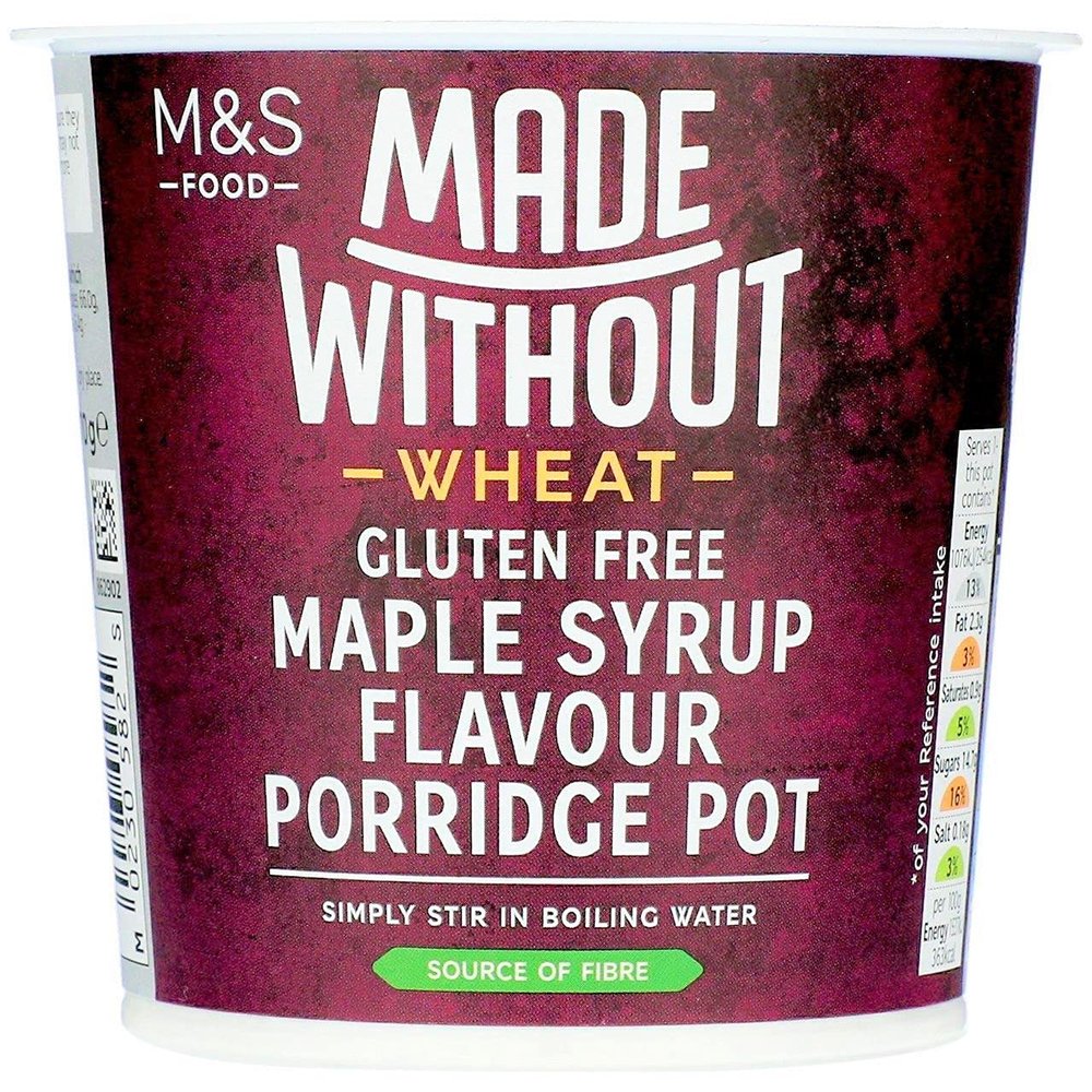 M&S Gluten Free Maple Syrup Porridge Pot 70g (Pack of 3) Made Without Wheat Marks & Spencer