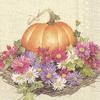 20 napkins, pumpkin in the flower field, harvest thanks, autumn, table decoration, 33 x 33 cm view 1