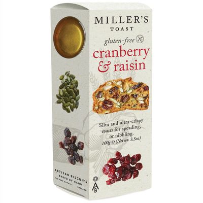 Miller's Toast Gluten Free Cranberry & Raisin - 6x100g