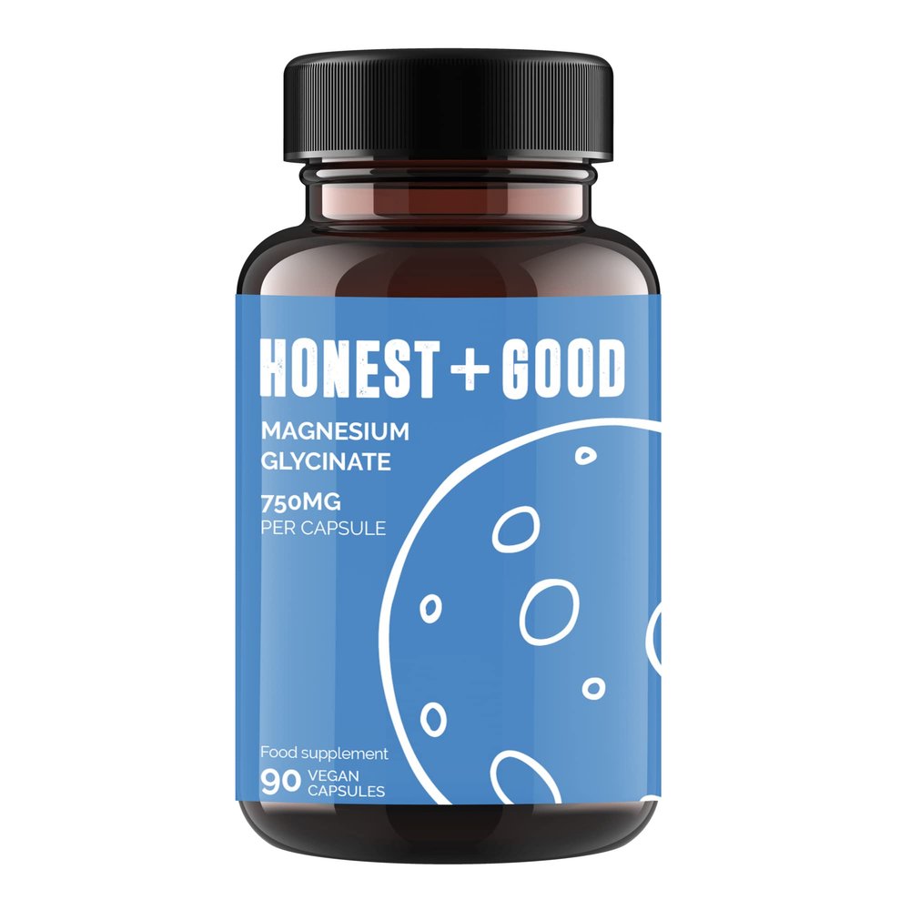 Honest + Good Magnesium Glycinate 750mg Capsules | 150mg Elemental | 3 Month Supply | High Strength & Absorption Supplement | Pure & Natural Vegan Ingredients with No Fillers | Small Batch & UK Made