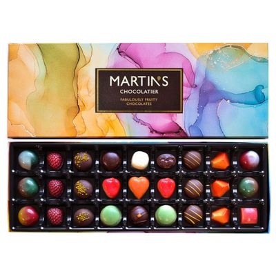 Martins Chocolatier Fabulously Fruity Signature Collection - Belgian & Dutch Luxury Chocolate Gift Box, 27 Pieces Milk Dark White Assorted Pralines & Truffles, 340g