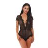 Sexy Lingerie Set Womens Deep V Lingerie Floral Lace Bodysuit-Blue_L view 2