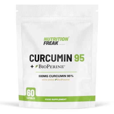 Nutrition Freak Curcumin 95 + Bioperine 60 Turmeric Curcumin Capsules High Strength with Black Pepper - Curcumin 95% & Black Pepper - Turmeric Curcumin UK Made