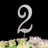 Cake Topper Rhinestone 2th Cake Topper Anniversary Birthday Party Decor For Anniversary Party Decoration Supply Silver view 1