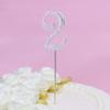 Cake Topper Rhinestone 2th Cake Topper Anniversary Birthday Party Decor For Anniversary Party Decoration Supply Silver view 2
