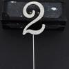 Cake Topper Rhinestone 2th Cake Topper Anniversary Birthday Party Decor For Anniversary Party Decoration Supply Silver view 3