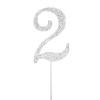 Cake Topper Rhinestone 2th Cake Topper Anniversary Birthday Party Decor For Anniversary Party Decoration Supply Silver view 4