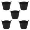 TENLITE [Pack of 5] 26l small flexi tub bucket (Black) Rubber Storage Container Bucket Polyethylene Flex Tub view 1