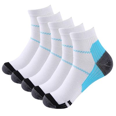 5 Pairs Johnda Compression Socks for Men and Women, Plantar Fasciitis Arch Support Foot Relieve Pain Supports Heel