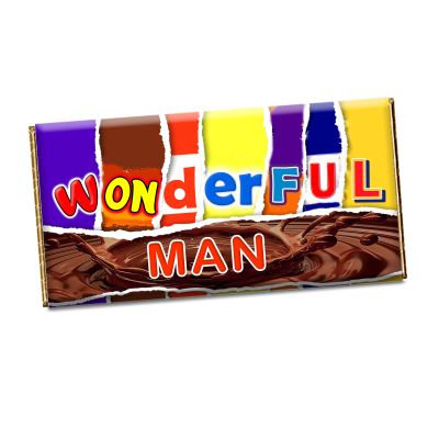 Wonderful Man Chocolate Bar Wrapper Novelty Gift For Dad Uncle Brother Friend CH-322 (with chocolate)