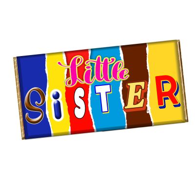 Little Sister Chocolate Bar Wrapper Novelty Gift For Birthday Christmas CH-324 (with chocolate)