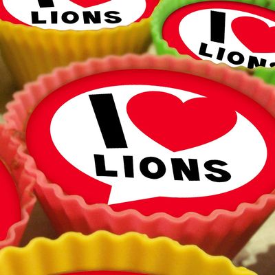 I Love Lions - 20 x 5cm Edible Cupcake Toppers on Premium Icing