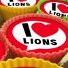 I Love Lions - 20 x 5cm Edible Cupcake Toppers on Premium Icing view 1