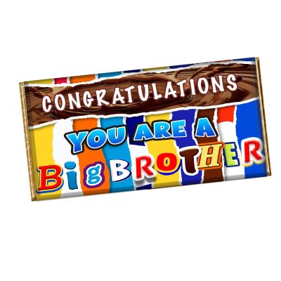 Congratulations You Are a Big Brother Chocolate Bar Wrapper Novelty Gift Present CH-326 (with chocolate)