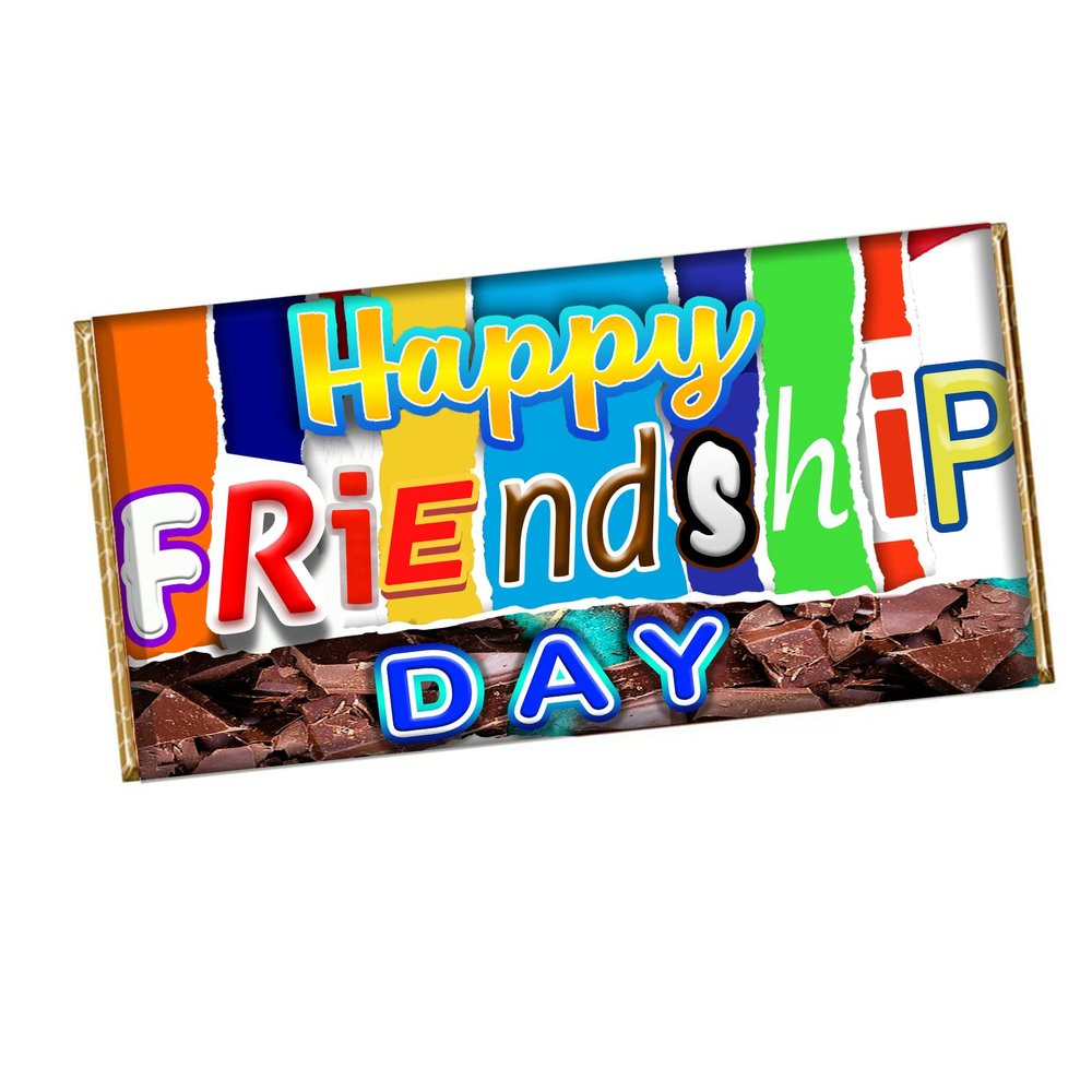Happy Friendship Day Chocolate Bar Wrapper Novelty Gift Present For Friends CH-329 (with chocolate)