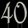Number 40 Rhinestone Birthday Cake Topper Number Decoration For Anniversary Party Decoration Supply Silver view 3