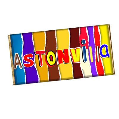 Astonvilla Football Club Team Chocolate Bar Wrapper Novelty Gift Present CH-354 (with chocolate)
