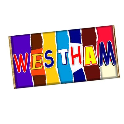 WESTHAM England Football Club Team Chocolate Bar Wrapper Novelty Gift Present CH-361 (with chocolate)
