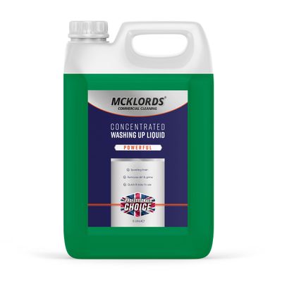 McKLords Concentrated Washing Up Liquid, Green, 5 l (Pack of 1), Packaging May Vary