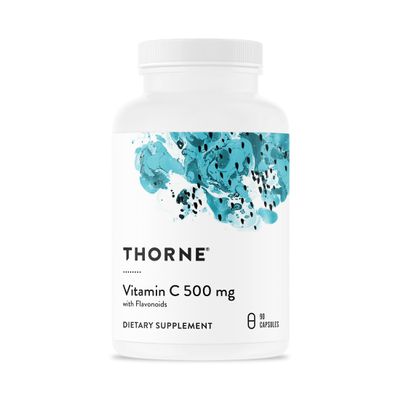 Thorne Vitamin C with Flavonoids - Blend of Vitamin C and Citrus Bioflavonoids - Support Immune System and Collagen Production - 90 Capsules