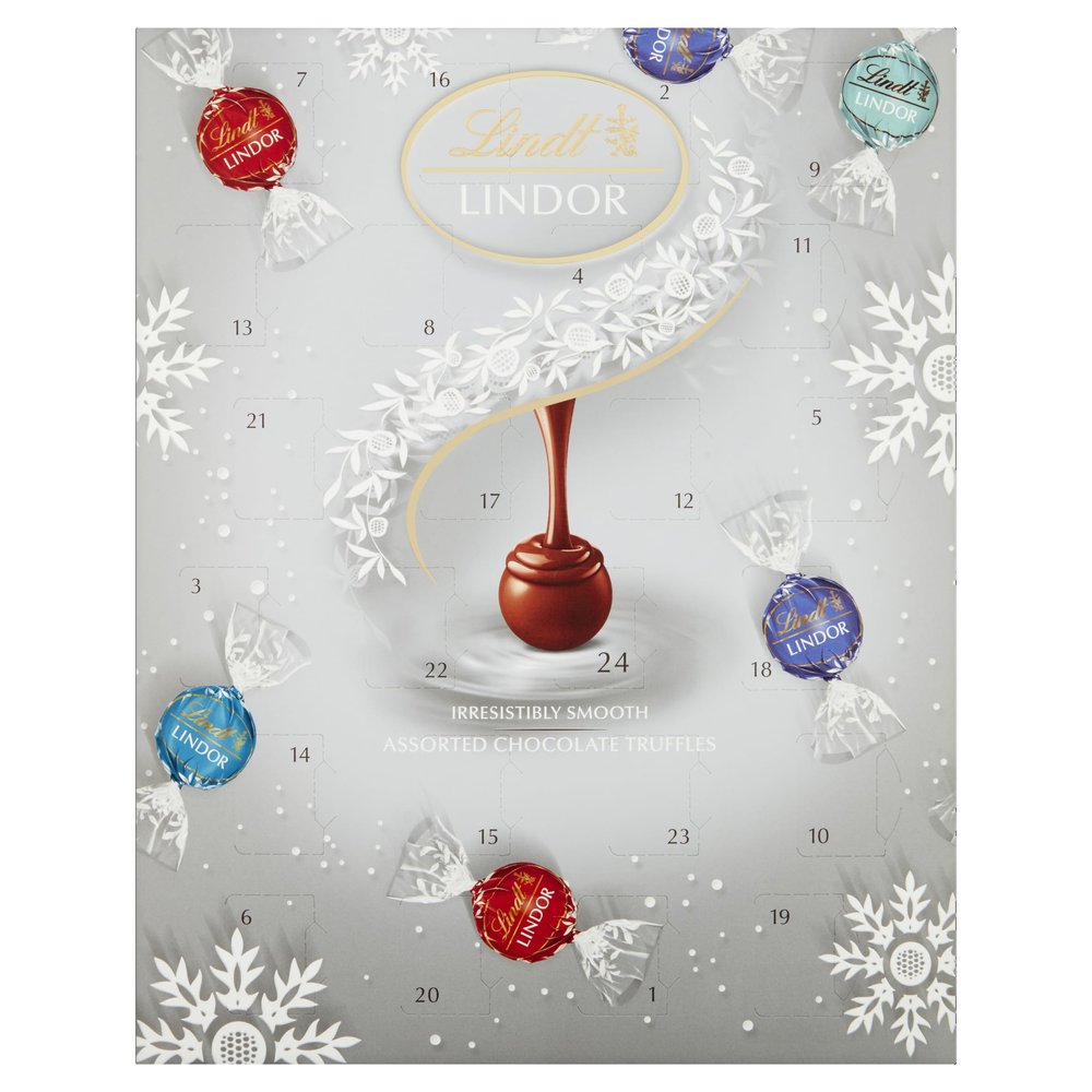 Lindt Lindor Silver Assorted Christmas Chocolate Advent Calendar 300g