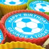 Any Colour Football United FC - Blue - 20 x 5cm Personalised Edible Cupcake Toppers on Premium Icing