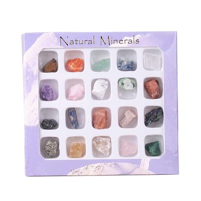 MCWJ 20 kinds of mineral specimens boxed crystal agate stone mineral crystal ore