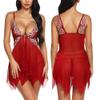 Women's Erotic Teddies & Bodysuits Women Lace V Neck Chemise-White_3XL view 4