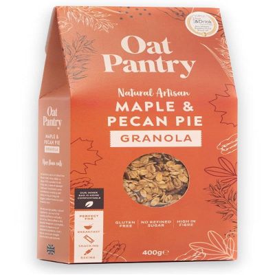 Oat Pantry Maple & Pecan Pie Granola, 400g (10 Servings) | 100% Natural, Gluten Free, High in Fibre, Vegan, No Refined Sugar | Made in UK