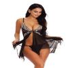 WDZOWU Ladies Sexy Lingerie Set Women Lace V Neck Chemise-Black_XXL view 1