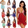 WDZOWU Ladies Sexy Lingerie Set Women Lace V Neck Chemise-Black_XXL view 3
