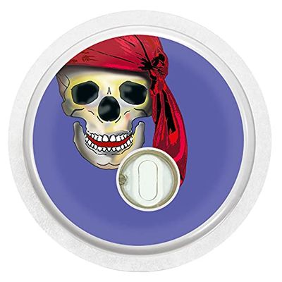 Sticker for FreeStyle Libre 3 Sensor 2x Skull with Hat myDili Blue