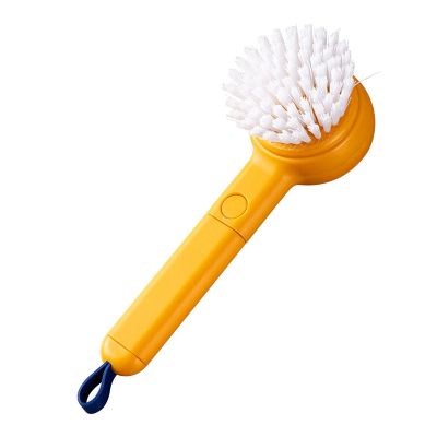 2-in-1 Grips Vegetable Brush Fruit Scrubber Brush with Peeler Kitchen Multi-Function Brush Vegetable Washing Brush (Yellow)