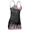 Women's Lingerie & Underwear Sexy Lingerie Women Embroidered Deep V Neck Pajamas-Black_S view 2