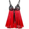 Women's Baby Dolls Women Sexy Lingerie Lace Bling Rhinestone Underwear Corset-Red_S view 1