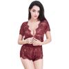 Women's Garters & Suspenders Sexy Lace Lingerie Plus Size-Wine_Red_S view 2