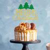 Qertesl Merry Christmas Cake Topper, Christmas tree theme Decorating Christmas Cakes, Christmas Party Decorations Supplies. view 2