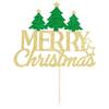 Qertesl Merry Christmas Cake Topper, Christmas tree theme Decorating Christmas Cakes, Christmas Party Decorations Supplies. view 4