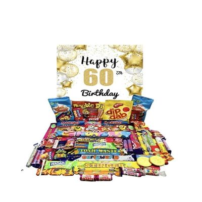 Happy 60th Birthday Sweets Pick N Mix The Ultimate Retro Sweet Selection 70s 80s Box Sweet Hamper -Present Gift For Birthday in