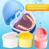 Denture Bath Box Cup, Complete Clean Care for Dentures, Clear Braces, Mouth Guard, Night Guard & Retainers,Traveling (Navy Blue & Blue) view 4