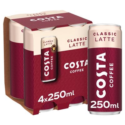 Costa Coffee Classic Latte Iced Coffee 4 x 250ml